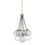 Quoizel Soiree 4 Light 22" Wide Suspension Multi Light Pendant Brushed Weathered Brass