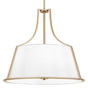 Quoizel Harte 5 Light 24" Wide Pendant with Fabric Shade Bronze Gold