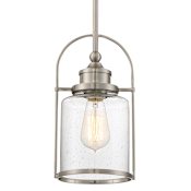 Quoizel Payson Single Light 7" Wide Mini Pendant Brushed Nickel