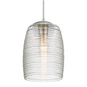 Quoizel Rebound Single Light 9" Wide Pendant with Seedy Glass Shade Polished Chrome