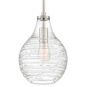 Quoizel Genie Single Light 9" Wide Mini Pendant / Semi-Flush Ceiling Fixture Brushed Nickel