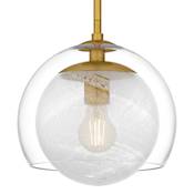 Quoizel Eslinger 10" Wide Mini Pendant with Clear and Cloud Glass Shades Brushed Gold