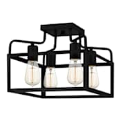 Quoizel Paulsen 4 Light 12" Wide Semi-Flush Ceiling Fixture Matte Black