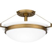 Quoizel 2 Light 15" Wide Semi-Flush Bowl Ceiling Fixture Weathered Brass