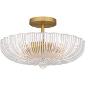 Quoizel Belmond 3 Light 16" Wide Semi-Flush Bowl Ceiling Fixture Brushed Gold