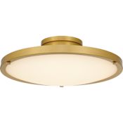 Quoizel Donne 16" Wide LED Semi-Flush Bowl Ceiling Fixture with Etched Glass Shade Brushed Gold
