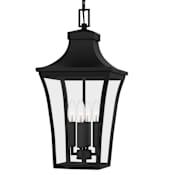 Quoizel Quentin 4 Light 10" Wide Taper Candle Mini Pendant with Clear Glass Shade Earth Black