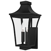 Quoizel Quentin 2 Light 16" Tall Outdoor Wall Sconce with Clear Glass Shade Earth Black