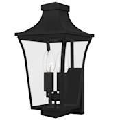 Quoizel Quentin 4 Light 20" Tall Outdoor Wall Sconce with Clear Glass Shade Earth Black