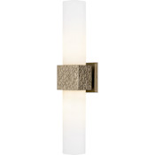 Quoizel Arline 2 Light 24" Tall Wall Sconce with Etched Opal Glass Shades Bronze Gold