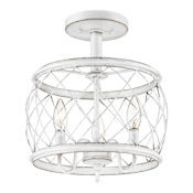 Quoizel Dury 3 Light 12-1/2" Wide Flush Mount Ceiling Fixture Antique White