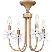 Quoizel Remy 4 Light 16" Wide Semi-Flush Ceiling Fixture / Converts to Pendant Bronze Gold