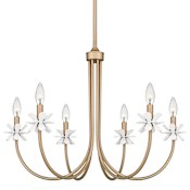 Quoizel Remy 6 Light 30" Wide Taper Candle Style Chandelier Bronze Gold
