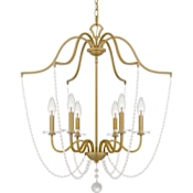 Quoizel Sunday 6 Light 28" Wide Taper Candle Style Chandelier Aged Brass