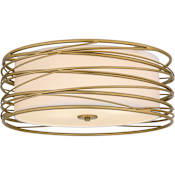 Quoizel Spiral 3 Light 20" Wide Semi-Flush Drum Ceiling Fixture Light Gold