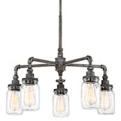 Quoizel Squire 5 Light 26" Wide Chandelier Rustic Black