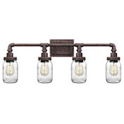 Quoizel Squire 4 Light 31" Wide Bathroom Vanity Light Rustic Black