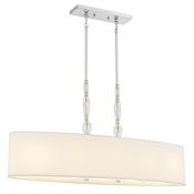Quoizel Stone 5 Light 42" Wide Linear Chandelier Polished Chrome
