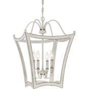 Quoizel Summerford 4 Light 16" Wide Taper Candle Pendant Antique White