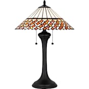 Quoizel Isla 2 Light 25" Tall Tiffany Table Lamp Matte Black