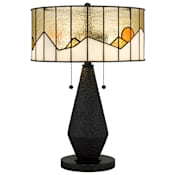 Quoizel Blackwood 24" Tall Tiffany Table Lamp Matte Black