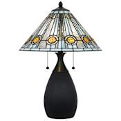 Quoizel Ayla 23" Tall Tiffany Table Lamp Matte Black
