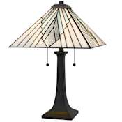 Quoizel Duvane 24" Tall Tiffany Table Lamp Matte Black