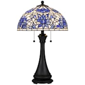 Quoizel Wisteria Bloom 26" Tall Tiffany Table Lamp Matte Black