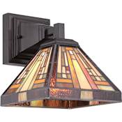 Quoizel Stephen 1 Light 10" Tall Wall Sconce with Tiffany Glass Vintage Bronze