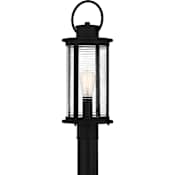 Quoizel Tilmore 20" Tall Outdoor Post Light with Ribbed Glass Shade Matte Black
