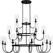 Quoizel Viscount 18 Light 48" Wide Taper Candle Style Chandelier Matte Black
