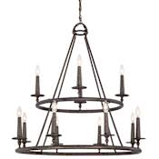 Quoizel Voyager 12 Light 36" Wide Chandelier Malaga