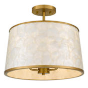 Quoizel Windley 3 Light 16" Wide Semi-Flush Ceiling Fixture / Converts to Pendant Brushed Gold