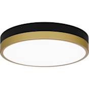 Quoizel 11" Wide LED Flush Mount Ceiling Fixture Matte Black / Gold