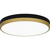 Quoizel 15" Wide LED Flush Mount Ceiling Fixture Matte Black / Gold