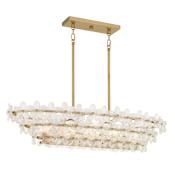 Quoizel Wright 5 Light 42" Wide Linear Chandelier Brushed Gold
