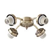 Quorum International 4 Bulb Fluorescent Fan Light Kit Antique Brass