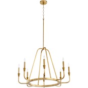 Quorum International Marquee 8 Light 32" Wide Taper Candle Ring Chandelier Gold Leaf
