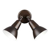 Quorum International 2 Light Dual Head Flood Light Outdoor Flood Light with Metal Shade Oiled Bronze