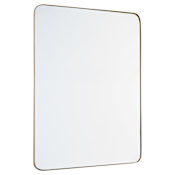 Quorum International Stadium 30" W x 40" H Modern Specialty Metal Framed Bathroom Wall Mirror Gold