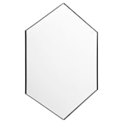 Quorum International Hexigon 24" W x 34" H Modern Geometric Metal Framed Bathroom Wall Mirror Matte Black
