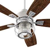 Quorum International Galveston 52" 5 Blade Indoor / Outdoor LED Ceiling Fan with Wall Control Galvanized