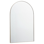 Quorum International Arch 24" W x 38" H Modern Arched Metal Framed Bathroom Wall Mirror Gold