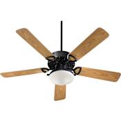Quorum International Estate 5 Blade 52" Sweep Indoor / Outdoor Ceiling Fan with Light Kit Matte Black