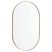 Quorum International Capsule 20" W x 32" H Modern Oval Metal Framed Bathroom Wall Mirror Gold