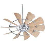 Quorum International 52" 10 Blade Indoor Ceiling Fan with Remote Control Galvanized