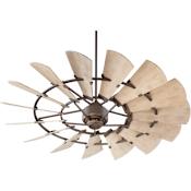 Quorum International Windmill 60" 15 Blade Indoor / Outdoor Ceiling Fan with Remote Control Oil Rubbed Bronze