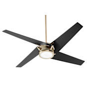 Quorum International Axis 54" 4 Blade LED Indoor Ceiling Fan with Wall Control Aged Brass