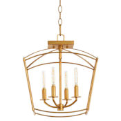 Quorum International Mantle 4 Light 15" Wide Pendant Gold Leaf
