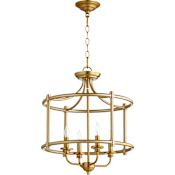 Quorum International Rossington 4 Light 18" Wide Taper Candle Chandelier / Semi-Flush Ceiling Fixture Aged Brass